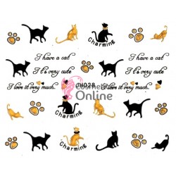 Stickere 3D pentru unghii cod JH028 - Pisicute 